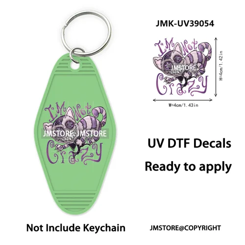Horror Movie Characters Halloween Mom UV DTF Motel Keychain Wraps Ready To Apply Waterproof High Quality Hotel Keychain Decals