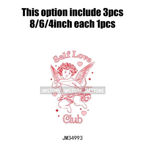 Funny Heart Love Numbers Sweet Valentine Cupid Baby Angel Club Iron On DTF Transfers Stickers Ready To Press For Sweatshirts