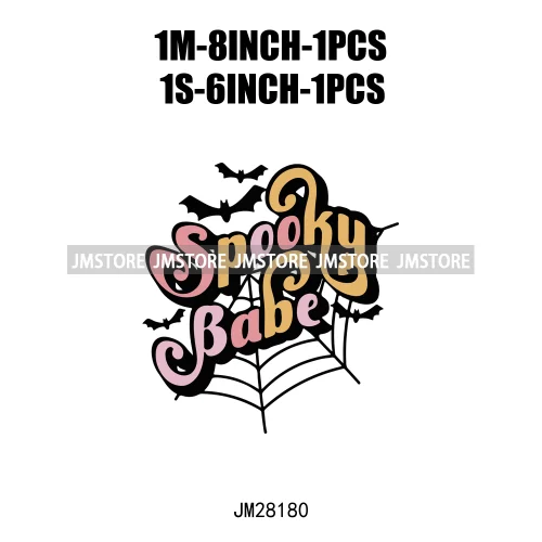 Cute Mama Babe Stay Spooky Let's Go Ghouls Halloween Season Designs DTF Iron On Transfers Stickers Ready To Press For Clothes
