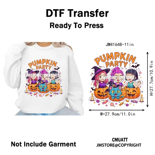 Stay Spooky Ghost Halloween Cartoon Hunters Kpop Band Group Iron on DTF Washable Transfers Stickers Ready to Press for Clothing
