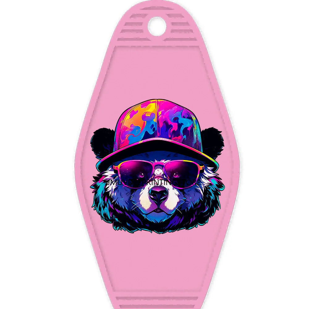 Cool Cartoon Animals High Quality WaterProof UV DTF Sticker For Motel Hotel Keychain Hip Pop Panda Bears