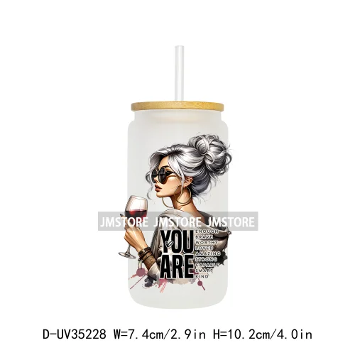 Funny Sarcastic Woman Sassy Girl UV DTF Transfer Stickers Decals Ready To Apply Waterproof For 16OZ Libbey Glass Can Cup Tumbler