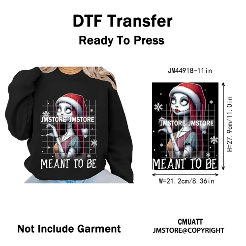 Cartoon Movie Friends Coquette Merry Christmas Sandy Claws Iron on Washable DTF Heat Transfer Sticker Ready to Press for Hoodies