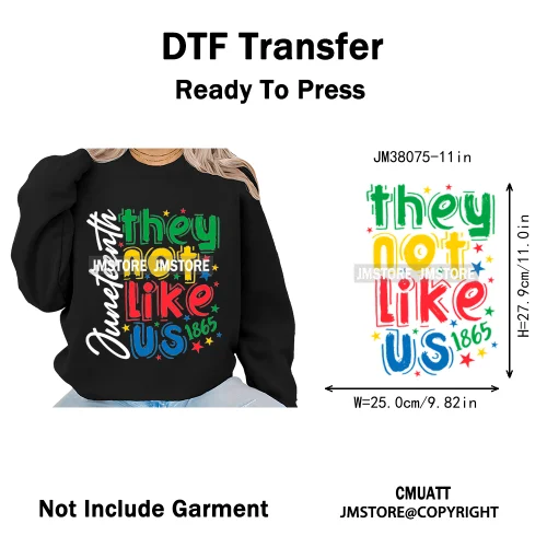 God Says She Is Dope Women Juneteenth 1865 Independence Washable Iron on DTF Transfers Stickers Ready to Press for Clothes