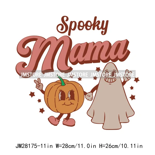 Cute Mama Babe Stay Spooky Let's Go Ghouls Halloween Season Designs DTF Iron On Transfers Stickers Ready To Press For Clothes