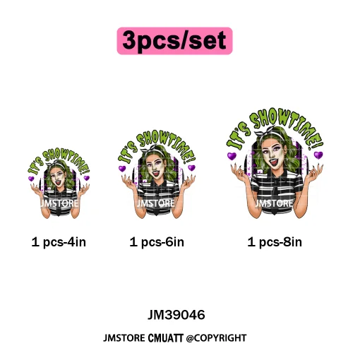 Horror Scary Killer Character Spooky Halloween Vibes Iron on DTF Washable Heat Transfer Stickers Ready to Press for Textile Bags