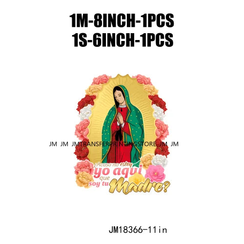 San Judas Tadeo Mexican Latin Culture Washable Decals Madre Mia Our Lady of Guadalupe DTF Transfers Stickers For Clothes Bags