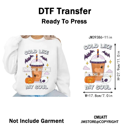 Sweet Spooky Ghost Boo Coquette Pumpkins Halloween Skeleton Iron on DTF Washable Transfers Stickers Ready to Press for T-shirts