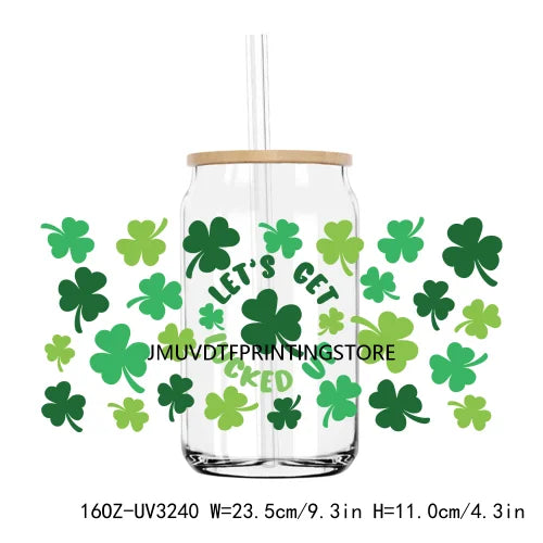 St. Patrick's Day Animals 16OZ UV DTF Cup Wrap Transfers Stickers Custom Labels DIY Waterproof Logo For Libbey Glass Can