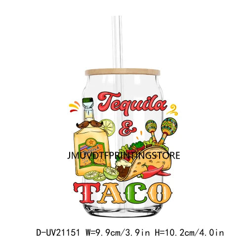 Mecican Cinco De Mayo Sombrero Hat UV DTF Transfers Stickers Decals For Libbey Cold Cups Mugs Tumbler Waterproof DIY Logo Latina