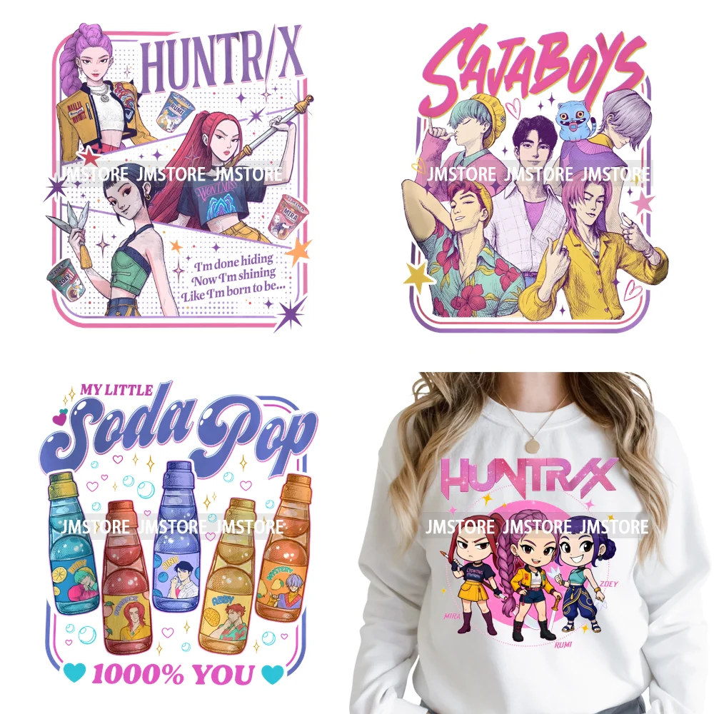 Kpop Movie Style Soda Pop Demon Inspired Movie Girl Dinner Iron on DTF Washable Transfers Stickers Ready to Press for Hoodies