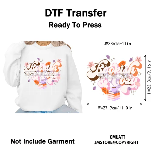Fall Into Reading Sunflower Pumpkin Coquette Autumn Season Vibes Iron on DTF Heat Transfers Stickers Ready to Press for T-shirts