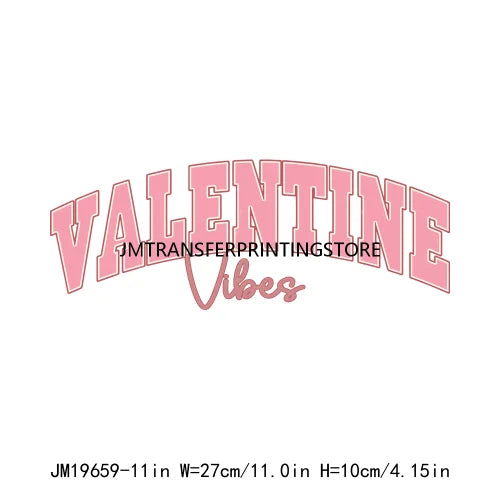 Retro Happy Valentine Cupid Vibes Iron On Stickers DTF Transfers Ready To Press For Coat Jeans Bag Pillow