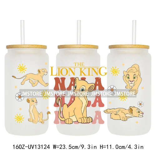 Cartoon Characters Family Trip 16OZ UV DTF Cup Wraps Ready To Apply Waterproof Transfer Stickers For Libbey Glass Can Tumbler