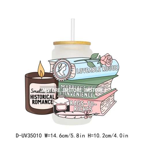 Trendy Readers Book Club UV Sticker Decals For Libbey Cold Cups Mugs Tumbler Transfer Stickers Waterproof High Quality Labels