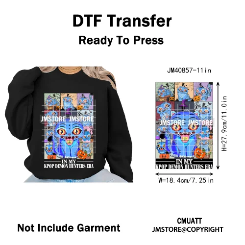 Kpop Culture Idol Movie Inspired Music Lover Cute Blue Anime Character Iron on DTF Transfers Stickers Ready to Press for Clothes