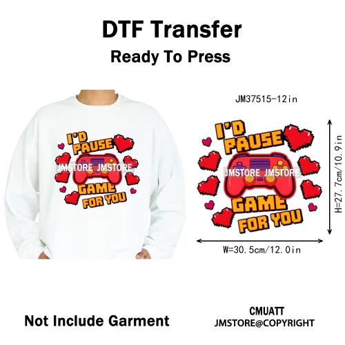 12in Game Zone Time Girl Gamer Squad Hustler Graffiti Game On Over Iron on DTF Transfers Stickers Ready to Press for Hoodies