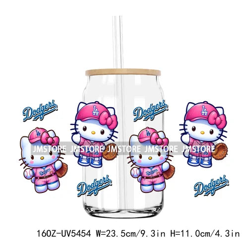 Mexican Baseball Girl UV DTF Sticker For 16OZ Libbey Glass Cup Can Wrap Transfer Stickers Custom Labels DIY Logo Cartoon Sports
