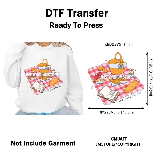 Cute Summer Book Picnic Kindle Club Beach Reading Bookish Vacation Iron on DTF Transfer Stickers Ready to Press for Clothes Bags