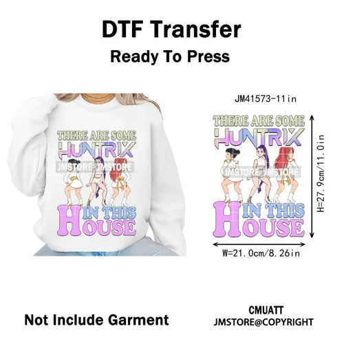 Cartoon Kpop Spooky Boys Girls In This House Era Halloween Iron on DTF Washable Transfers Stickers Ready to Press for Clothes