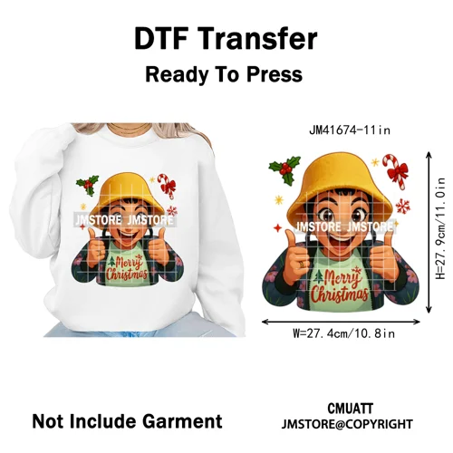 Christmas Kpop Holiday Idol Santa Holly Jolly Merry Christmas Iron on DTF Washable Transfers Stickers Ready to Press for Textile