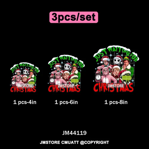 Thug Life Cartoon Movie Xmas Friends Christmas Thief Iron on Washable DTF Transfers Stickers Ready to Press for T-shirts Bags