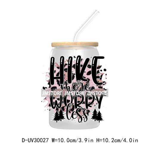 Mountain Hiking Quotes UV DTF Transfer Stickers Decals For Libbey Cold Cups Mugs Tumbler High Quality Labels Hunter Deer Fishing