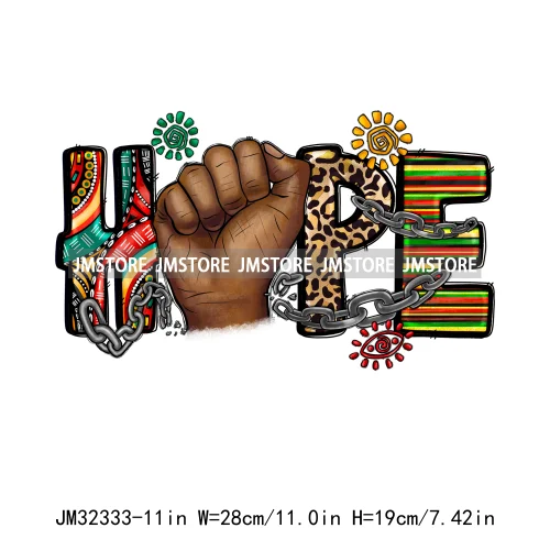 Juneteenth Vibes I'm Black History Afro Melanin Power Hope Teach Iron On DTF Transfers Stickers Ready To Press For Hoodies Bags