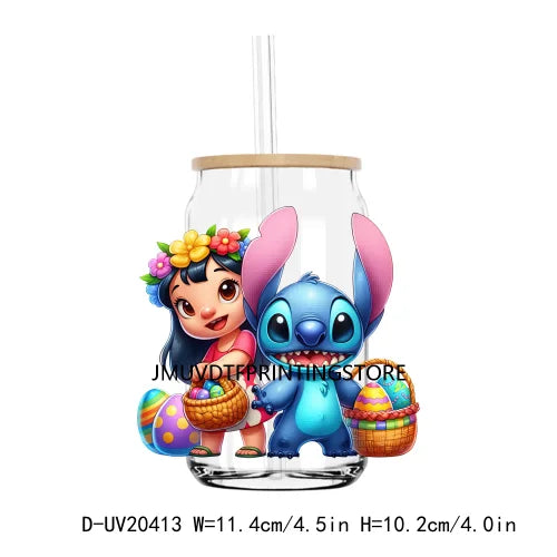 Colorful Easter Eggs Cartoon Movie Character UV DTF Transfer Sticker Decal For Libbey Cold Cups Mugs Tumbler Waterproof DIY Logo