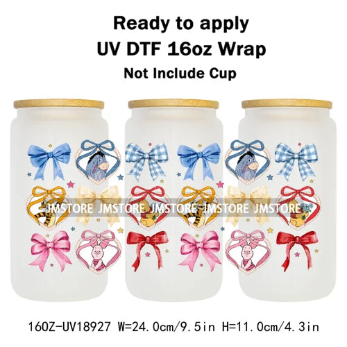 Bundle Princess Magical Mirror Bow UV DTF Stickers Ready To Apply Cup Wrap Durable Custom Prints DIY Craft For Libbey Can Glass