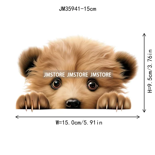 15cm 5.9in Kids Hide-and-seek Animal Iron On Heat Transfer Sticker For Clothes Vinyl Thermal Appliques Washable T-Shirt Decal