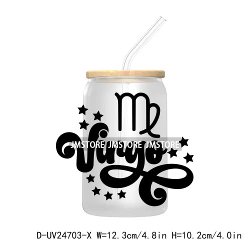 Zodiac Signs UV DTF Transfers Stickers Decals For Libbey Cold Cups Mugs Tumbler Waterproof DIY Craft Constellation Cakes