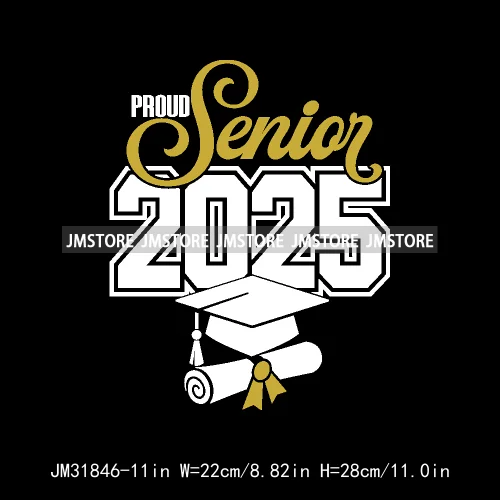 Proud Graduate Family Senior 2025 Dad Mom Brother Sister Iron On DTF Transfers Stickers Ready To Press For Sweatshirts Bags