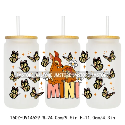 Coquette Mama Mini Cartoon Family 16OZ UV DTF Cup Wraps Ready To Apply Waterproof Transfer Stickers For Libbey Glass Can Tumbler