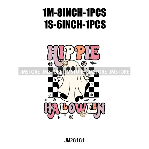 Diy Spooky Ghost Love Reading More Books Good Vibes Halloween Decals DTF Iron On Transfers Stickers Ready To Press For T-shirts