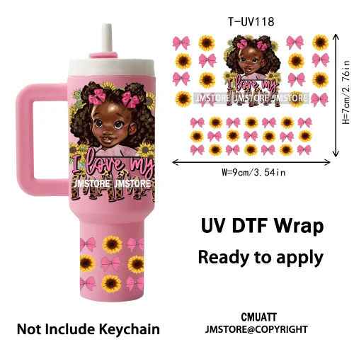 Black Mom Queen Afro African Custom UV DTF Stickers Print Tumbler Wraps Ready to Transfer Waterproof For Mini Tumbler Keychain