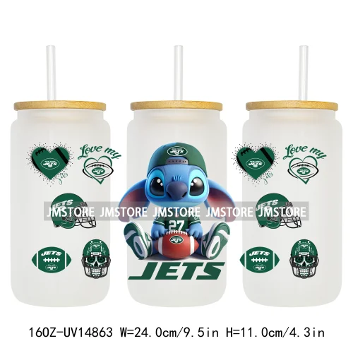 Cute Cartoon Sport Team Game Day 16OZ UV DTF Cup Wraps Ready To Apply Waterproof Transfer Stickers For Libbey Glass Can Tumbler