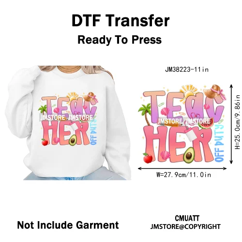 Tropical Summer Tequila Cocktail Drink Sunsets Salty Beach Vibes Logo Iron on DTF Transfers Stickers Ready to Press for Clothing