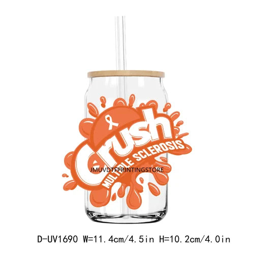 Crush Awareness UV DTF Transfers Stickers Decals For Libbey Cold Cups Mugs Tumbler Waterproof DIY Craft