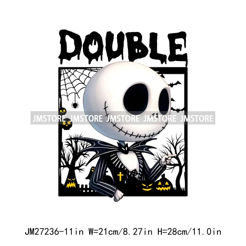 Cartoon Halloween Season Let's Go Ghouls Burn Sage Not Witches Spooky Vibes DTF Iron On Heat Press Transfer Stickers For Clothes