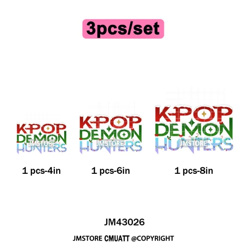 Kpop Hunters Merry Christmas Tiger Anime Lover Holiday Gift Iron on DTF Heat Transfers Stickers Ready to Press for Sweatshirts