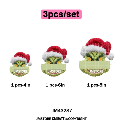 Latch Hook Faux Yarn Cartoon Movie Friends Merry Christmas Iron on Washable DTF Transfers Stickers Ready to Press for Textiles