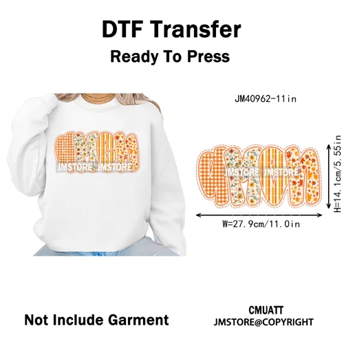 Coquette Preppy Fall Leopard Mama Floral Amen Autumn Pumpkin Season Iron on DTF Transfers Stickers Ready to Press for Textile