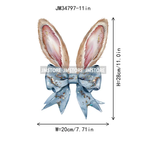 Cute Blowing Bubble Bunny Coquette Preppy Easter Eggs Carrot Iron On DTF Heat Transfer Stickers Ready To Press For T-shirts Bags