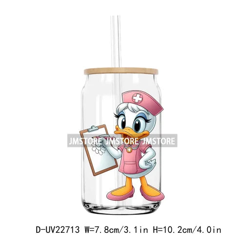 Cartoon Nurse Medical Mouse UV DTF Transfers Stickers Decals For Libbey Cold Cups Mugs Tumbler Waterproof DIY Craft Health Care