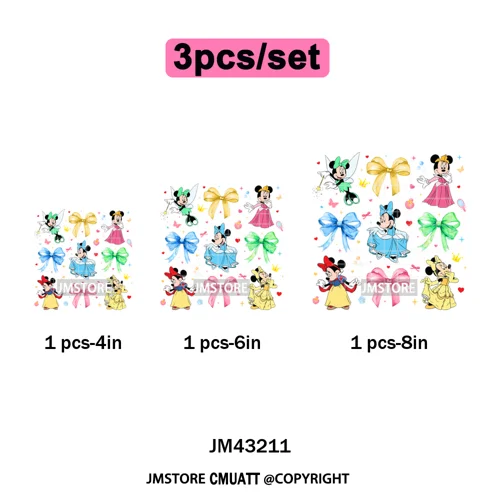 Trendy Girls Mirror Coquette Cartoon Friends Character Trip Holiday Iron on DTF Transfer Stickers Ready to Press for Sweatshirts