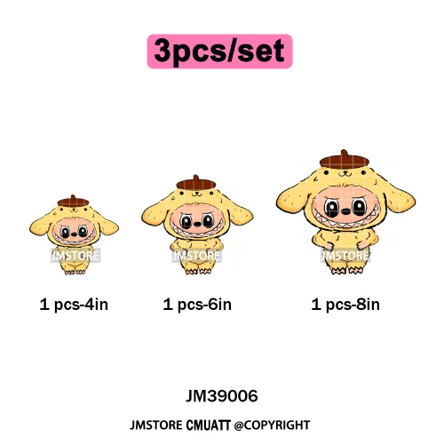 Colorful Monster Keychain Doll Character Designs Iron on DTF Washable Heat Transfers Stickers Ready to Press for T-shrits Bags