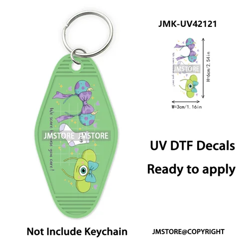 Coquette Bow Magical Mouse Cartoon UV DTF Motel Keychain Decal Ready To Ship Durable Transfer Stickers Prints For Hotel Keychain