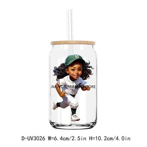 Sport Football Baseball Girl UV DTF Transfers Stickers Decals For Libbey Cold Cups Mugs Tumbler Waterproof DIY Craft