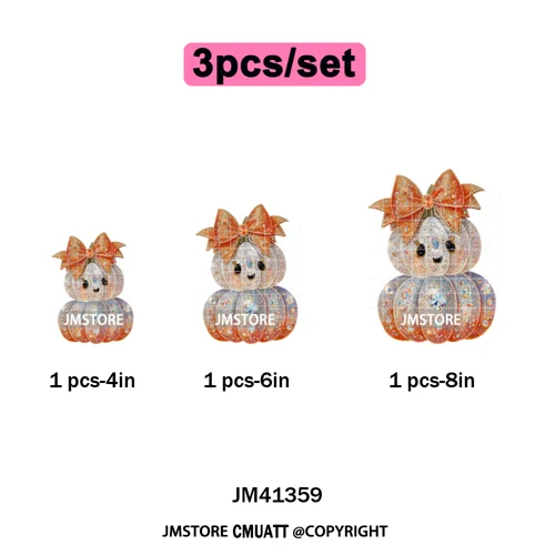 Preppy Coquette Halloween Floral Fall Pumpkin Spooky Season Iron on Washable DTF Transfers Stickers Ready to Press for Clothing